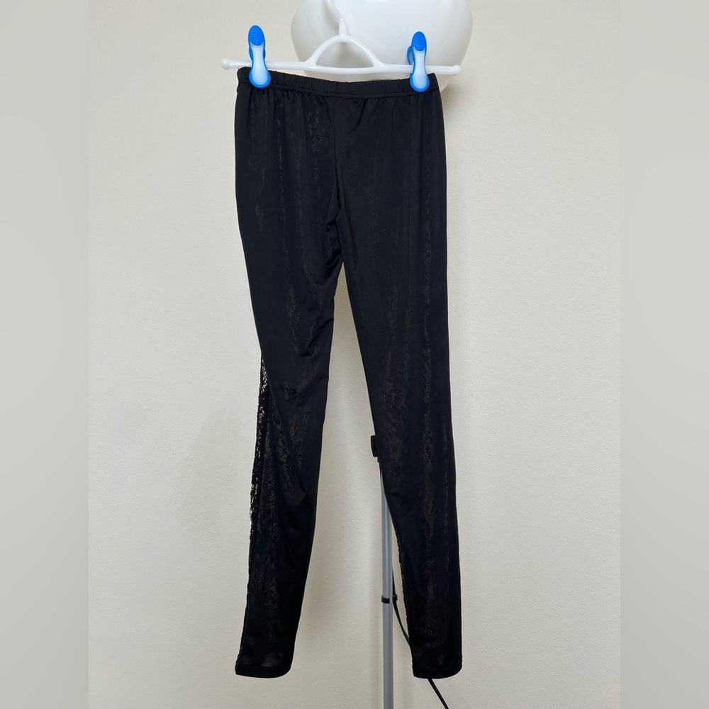 Slim Effect: Lace Legging - Half Solid Black & Ha… - image 6